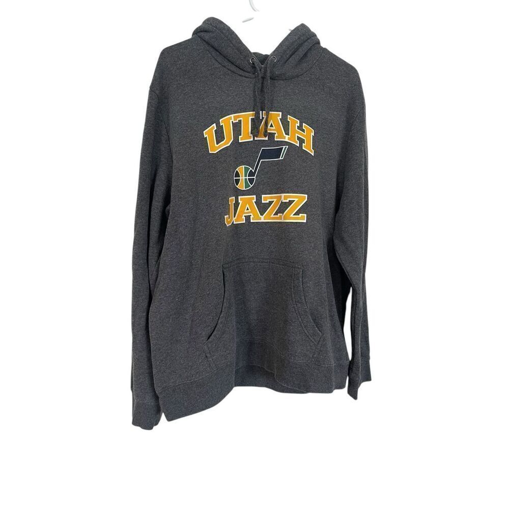 NBA Mens Gray Utah Jazz Graphic Long Sleeve Sweatshirt Pullover Hoodie Size XL